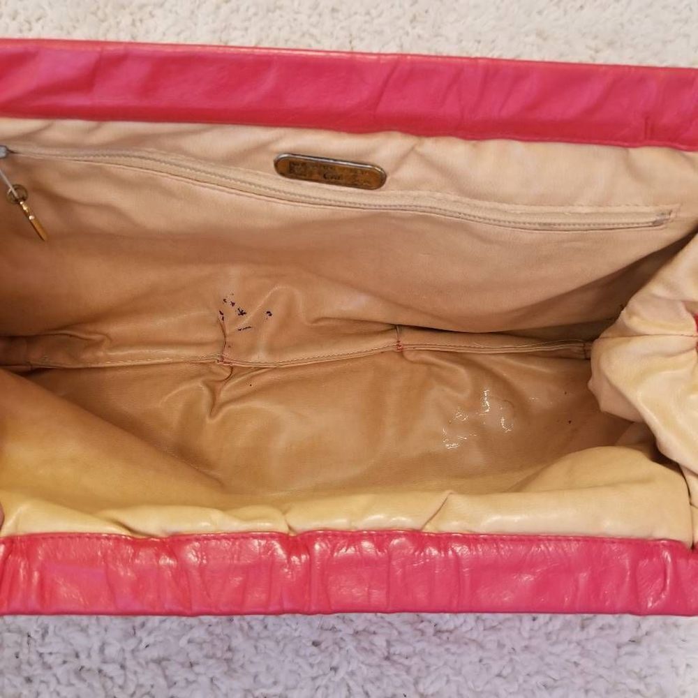 Anne Klein for Calderon Red Leather Purse Clutch - Picture 3 of 10